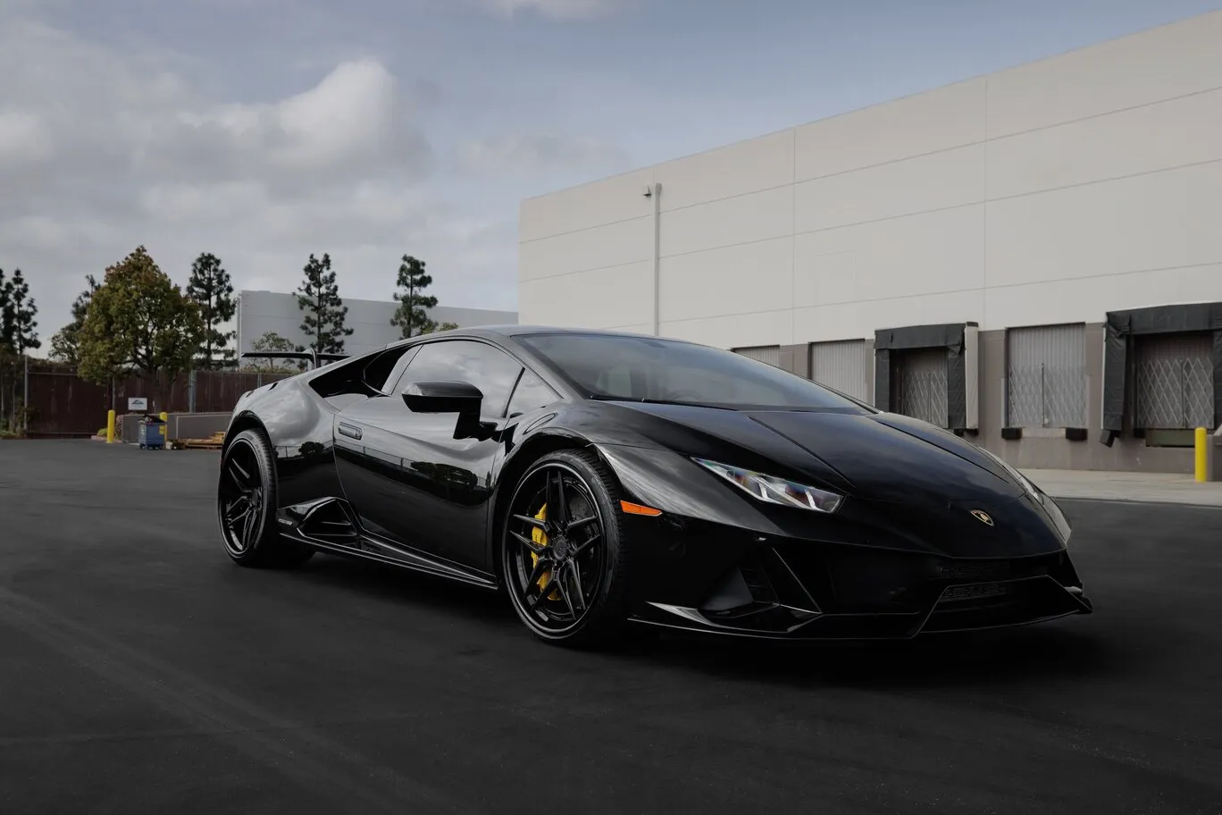 A black Lamborghini